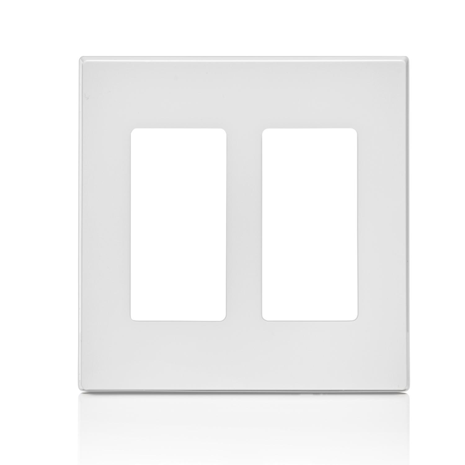 Leviton Decora White 2 gang Polycarbonate Decorator Wall Plate 1 each