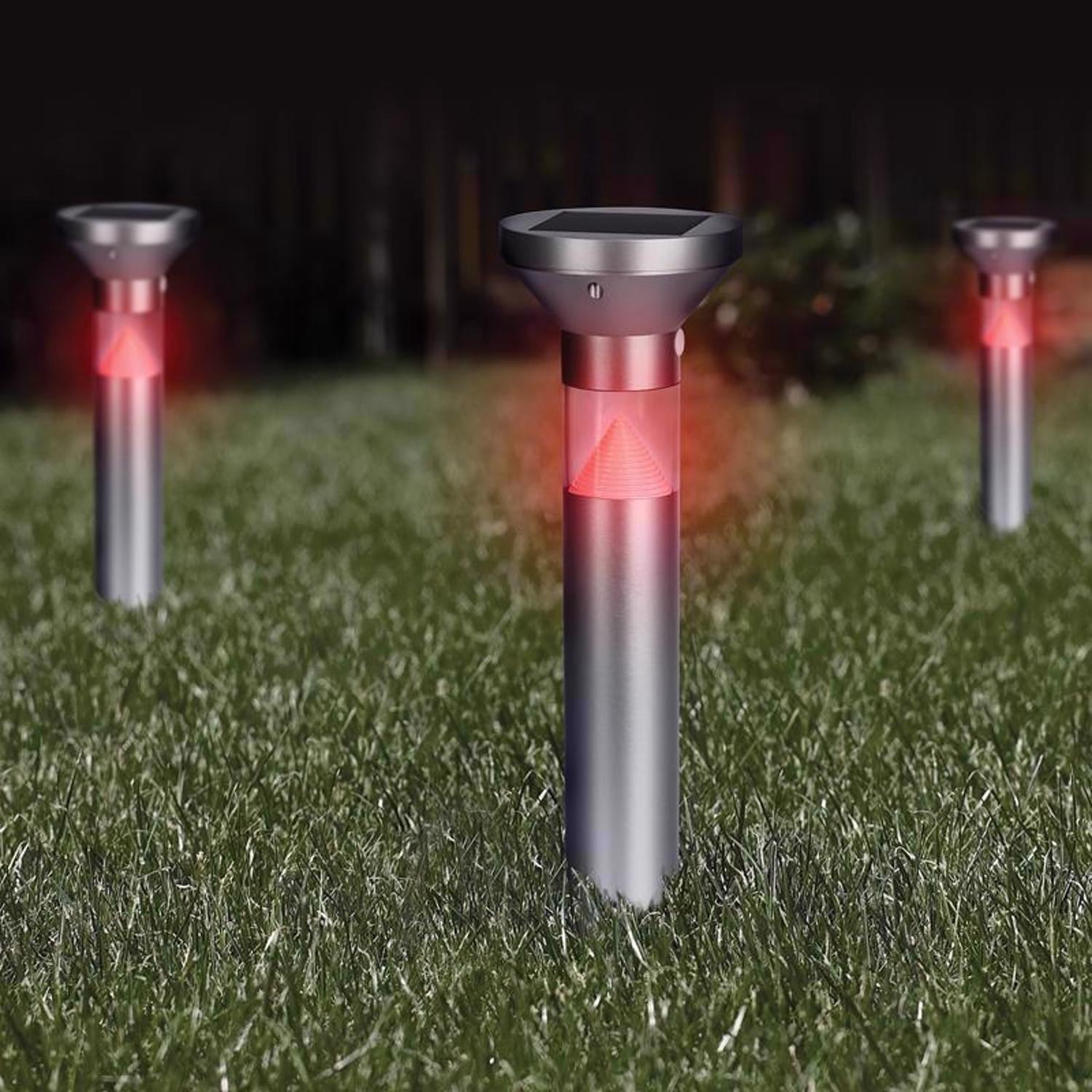 Feit OneSync Brushed Nickel Solar Powered 0.4 W LED Bollard Light 1 pk