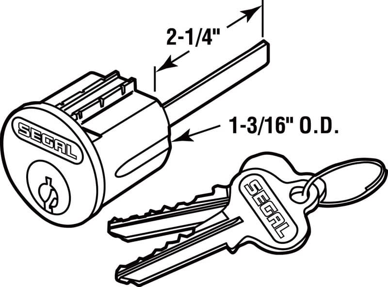 Prime-Line Segal Brushed Brass Solid Brass Segal Lock Cylinder Keyed Differently