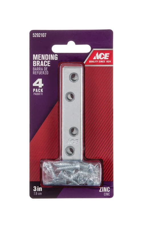 Ace 3 in. H X 0.625 in. W X.87 in. L Zinc Mending Brace