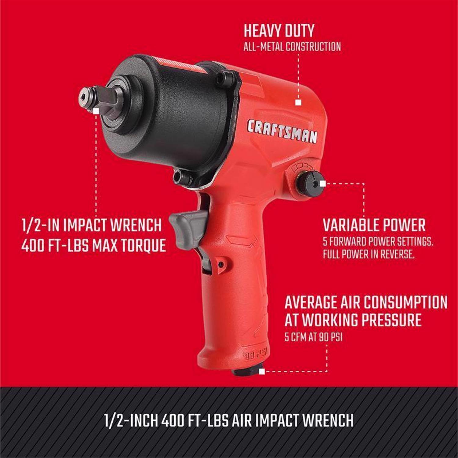 CRAFTSMAN 1/2 in. Air Impact Wrench 400 ft/lb