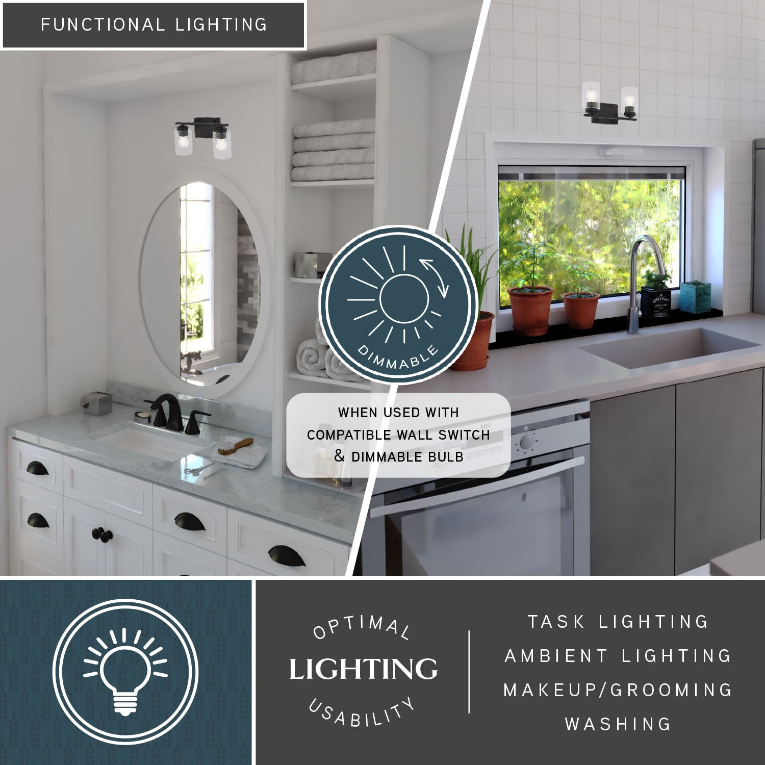 Vaxcel Lighting W0525 Park Ridge 2 Light 13 in.W Vanity Light - Black