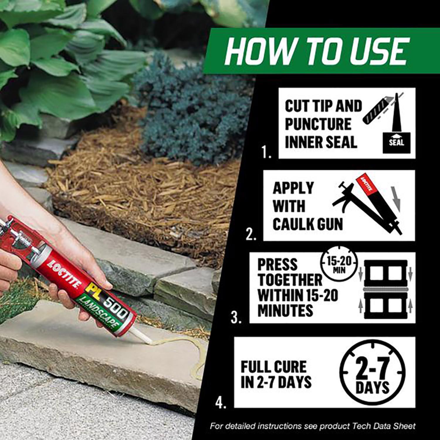 Loctite PL 500 Landscape Block Synthetic Rubber Construction Adhesive 10 oz