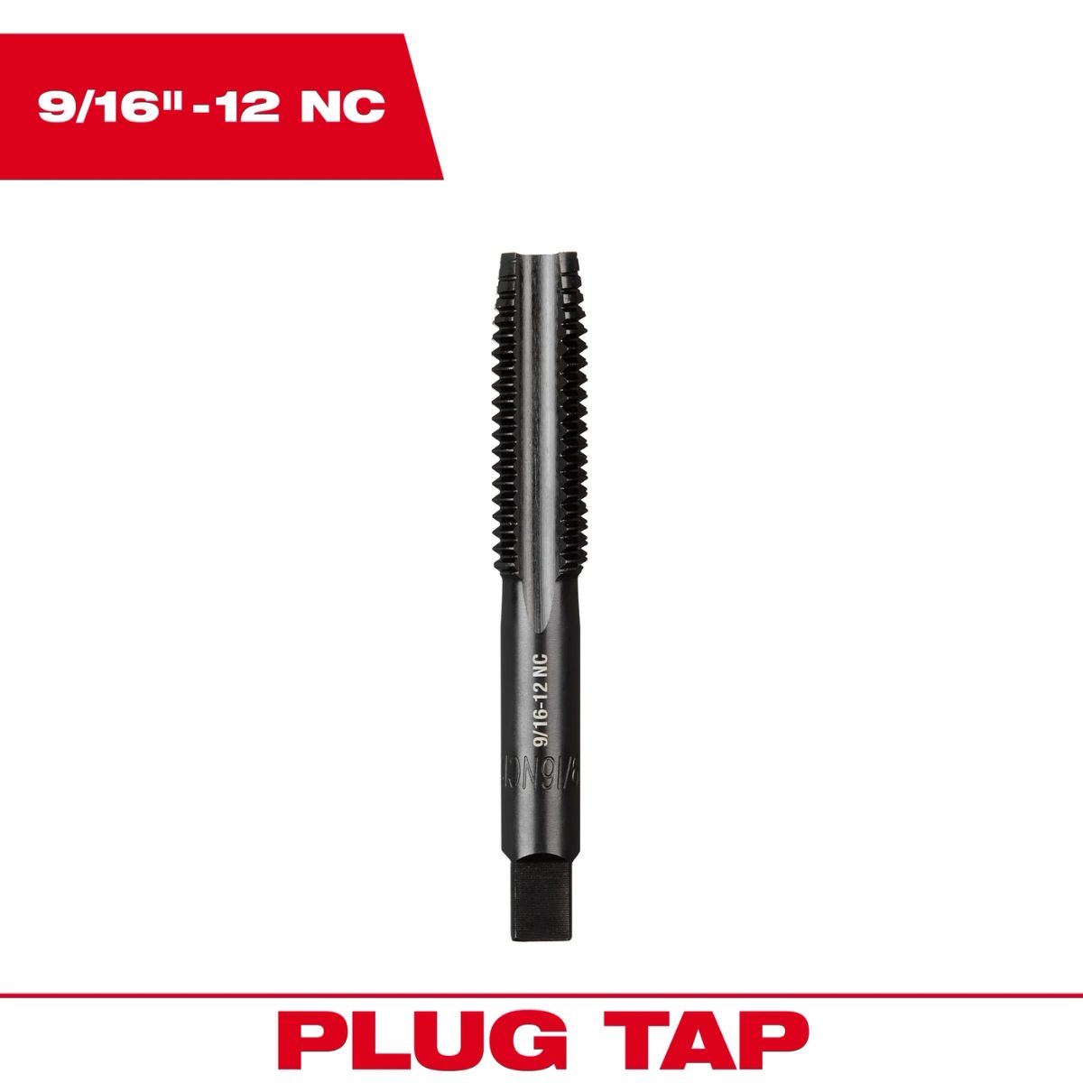 Milwaukee SAE 9/16-12 NC Straight Flute Plug Tap