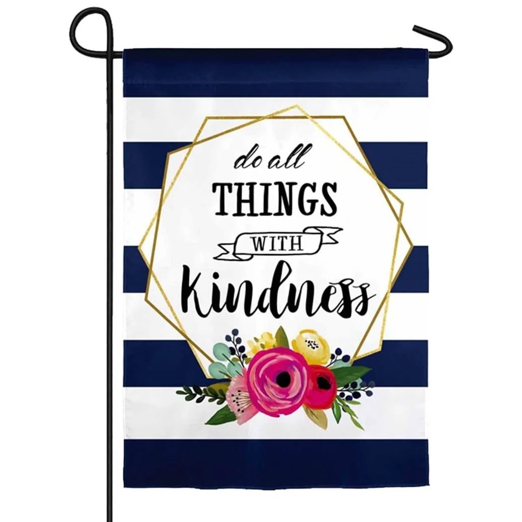 Evergreen Kindness Suede Garden Flag