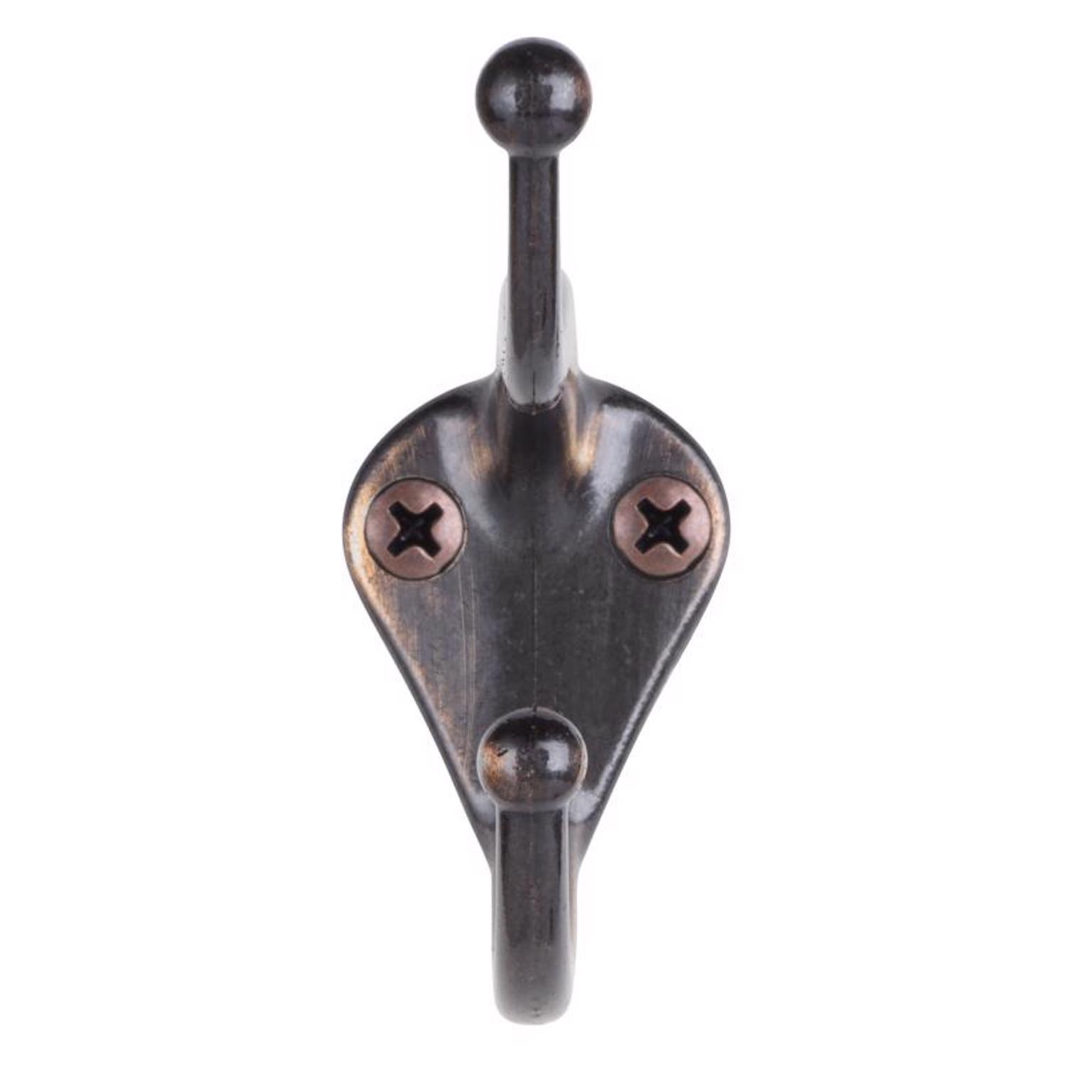 Ace 3 in. L Zinc-Plated Silver/White Metal Medium Coat and Hat Hook 2 pk