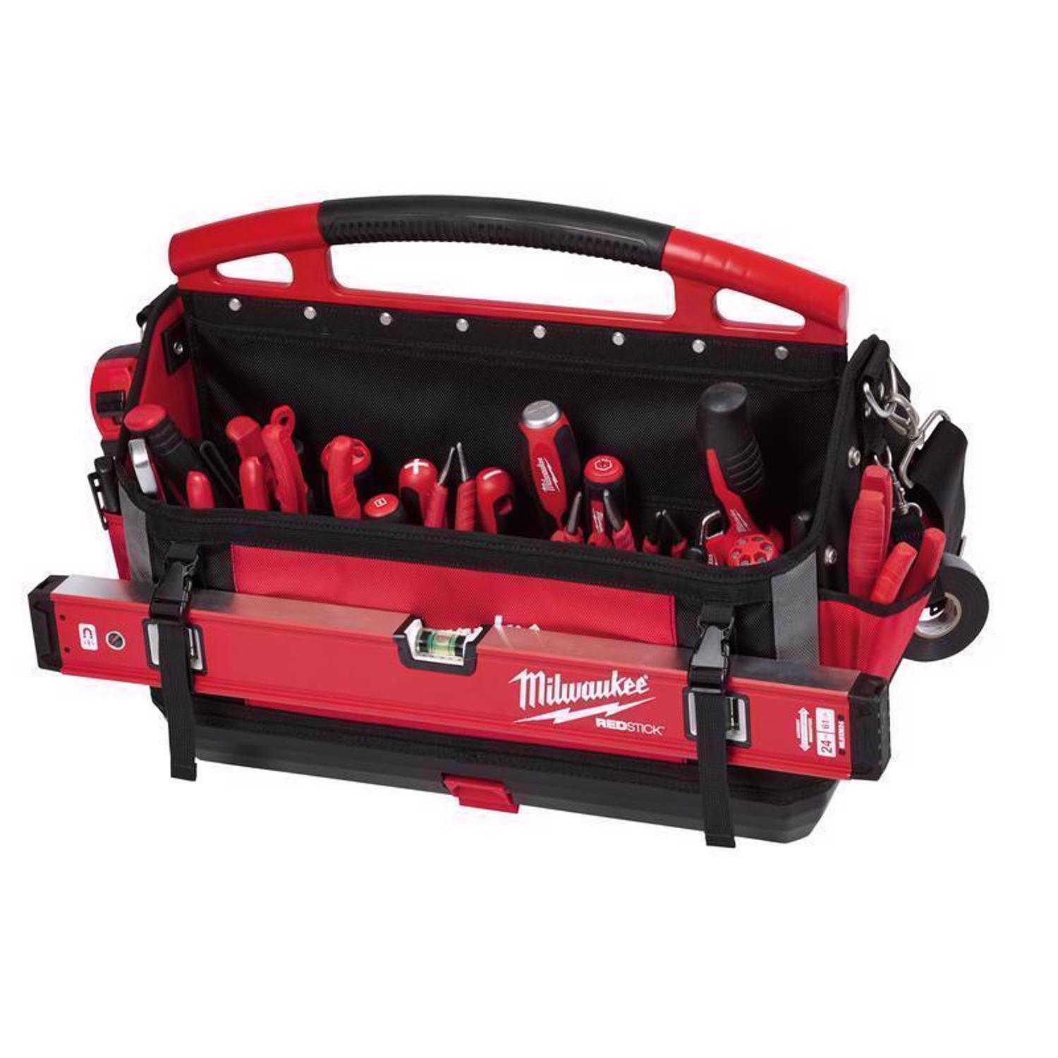 Milwaukee Packout Ballistic Polyester 20" Tool Tote 32 pocket Black/Red 1 pc