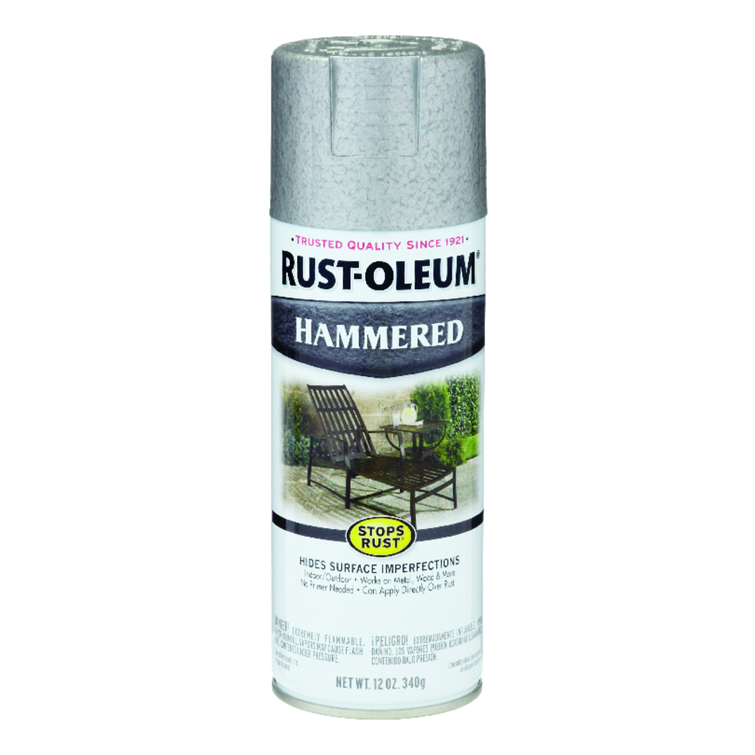 Rust-Oleum Stops Rust Hammered Silver Spray Paint 12 oz