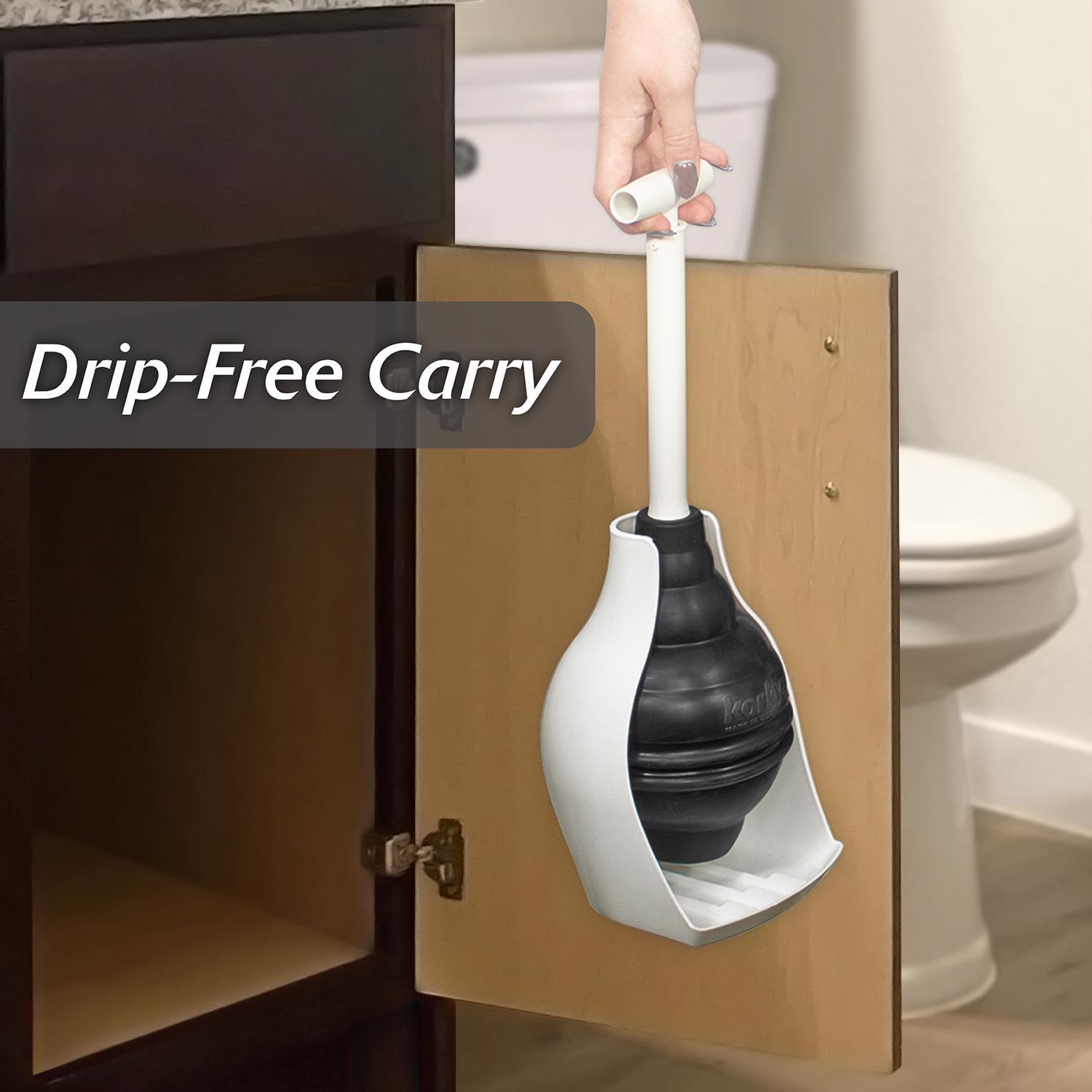 Korky Beehive Max Toilet Plunger with Holder 16 in. L X 6 in. D