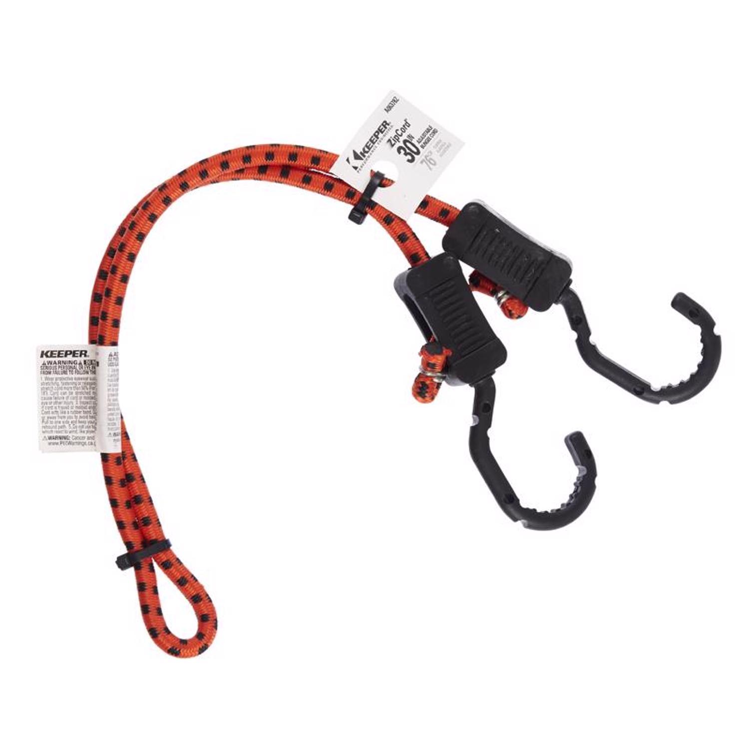 Keeper Orange Adjustable Bungee Cord 30 in. L X 0.315 in. 1 pk