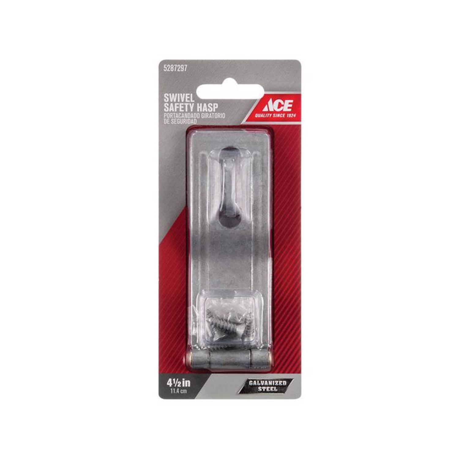Ace Galvanized Steel 4-1/2 in. L Swivel Staple Safety Hasp 1 pk