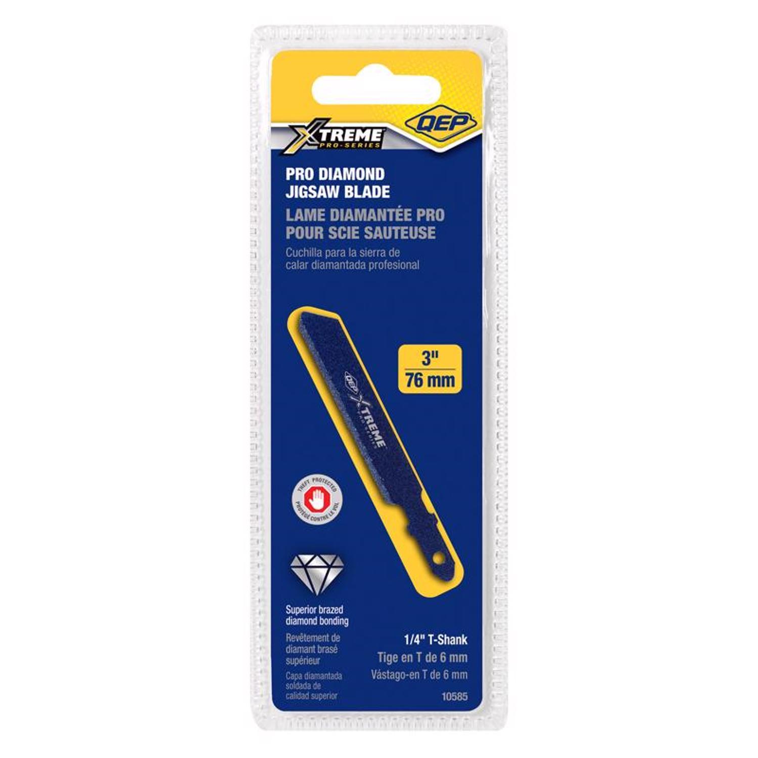 QEP 3 in. Diamond Grit T-Shank Jig Saw Blade 10/14 TPI 1 pk