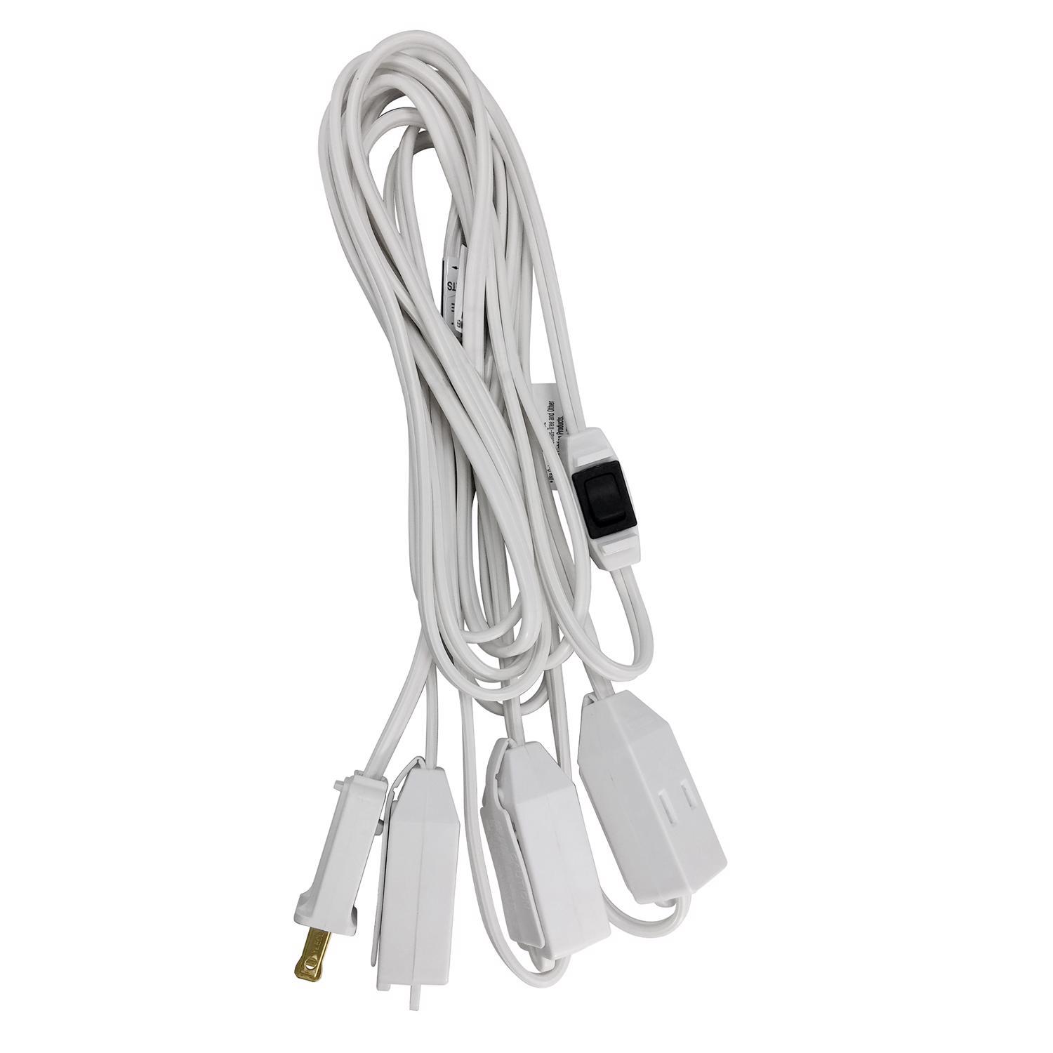 Ace Indoor 15 ft. L White Extension Cord 18/2 SPT-2