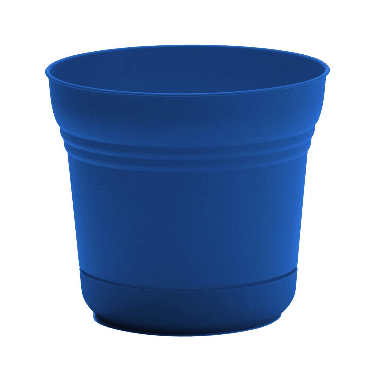Bloem Saturn 8.5 in. H X 9.75 in. W Plastic Traditional Planter Blue