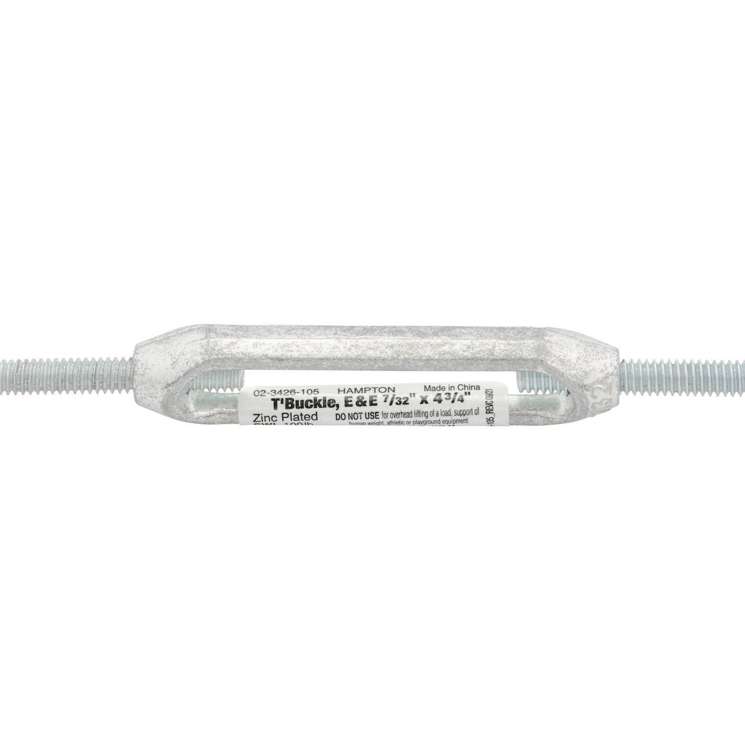 Hampton Zinc-Plated Aluminum/Steel 0.185 in. D Turnbuckle 120 lb 4-3/4 in. L