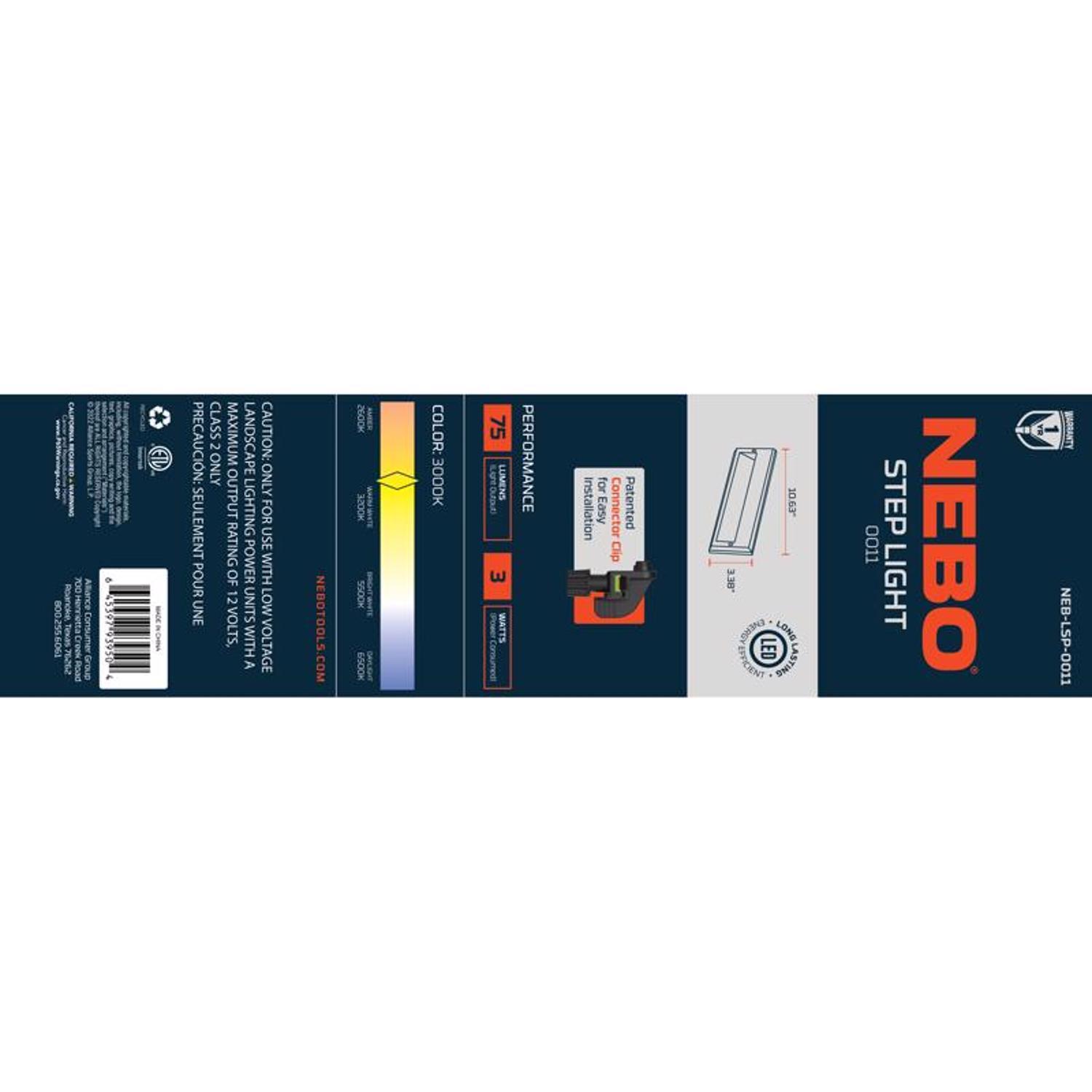 NEBO Low Voltage 3 W LED Step Light 1 pk
