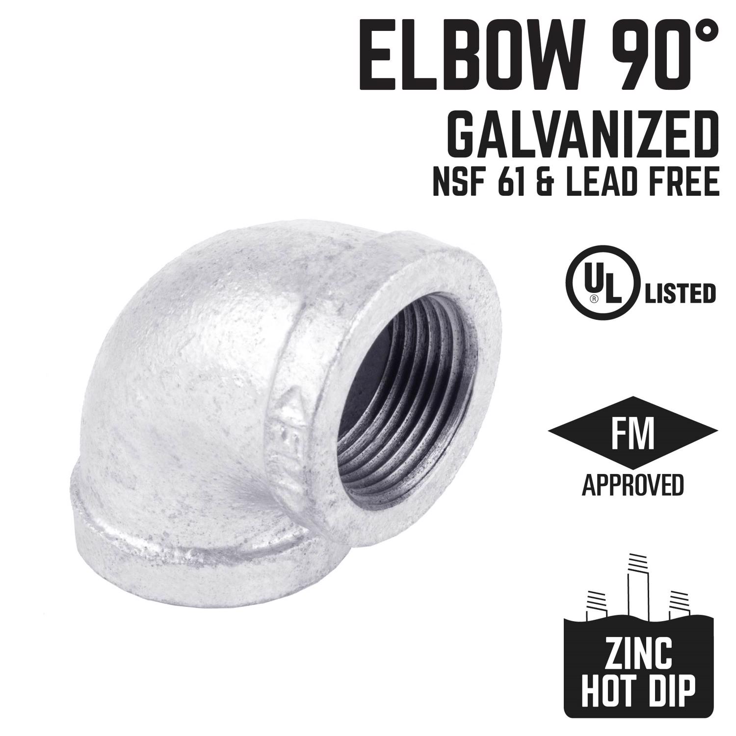 STZ Industries 2 in. FIP each X 2 in. D FIP Galvanized Malleable Iron 90 Degree Elbow