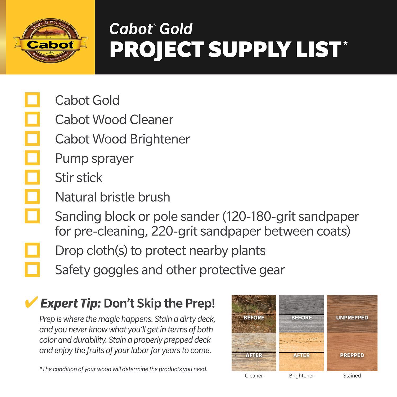 Cabot Gold Satin Sunlit Walnut Deck Varnish 1 gal