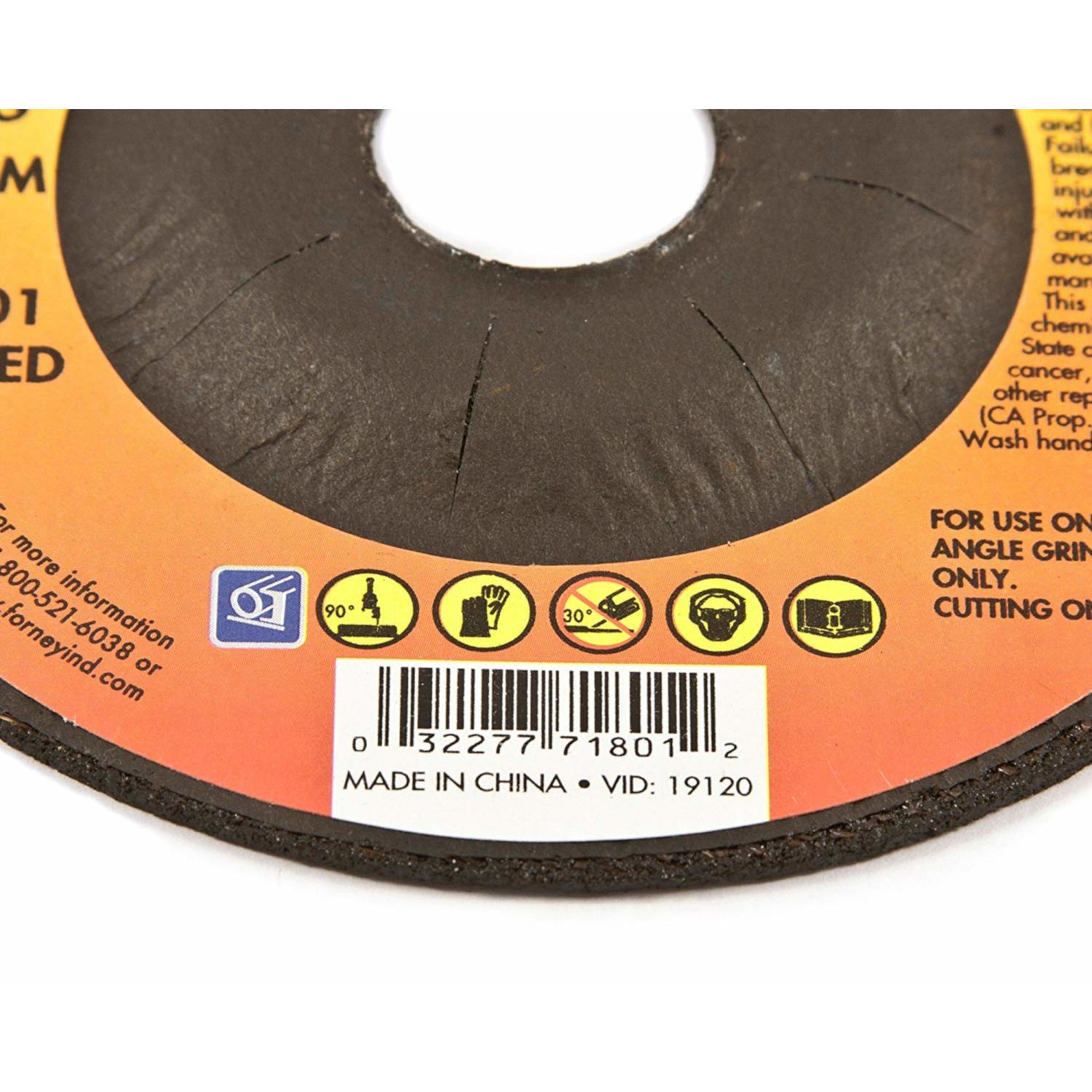 Forney 4-1/2 in. D X 7/8 in. X.040 in. thick Aluminum Oxide Metal Cut-Off Wheel 1 pc
