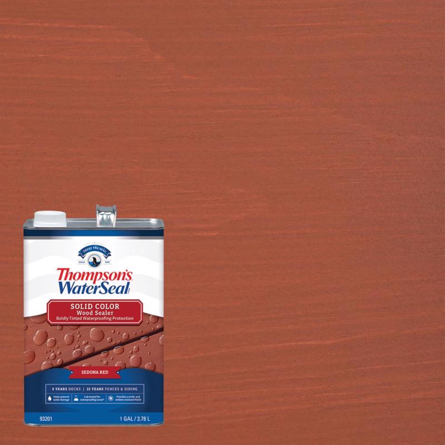 Thompson's WaterSeal Solid Sedona Red Water-Based Acrylic/Alkyd/Urethane Waterproofing Wood Stain an