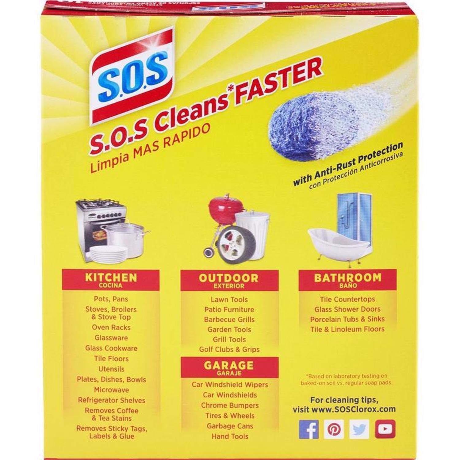 S.O.S Heavy Duty Steel Wool Pads For Multi-Purpose 10 pk