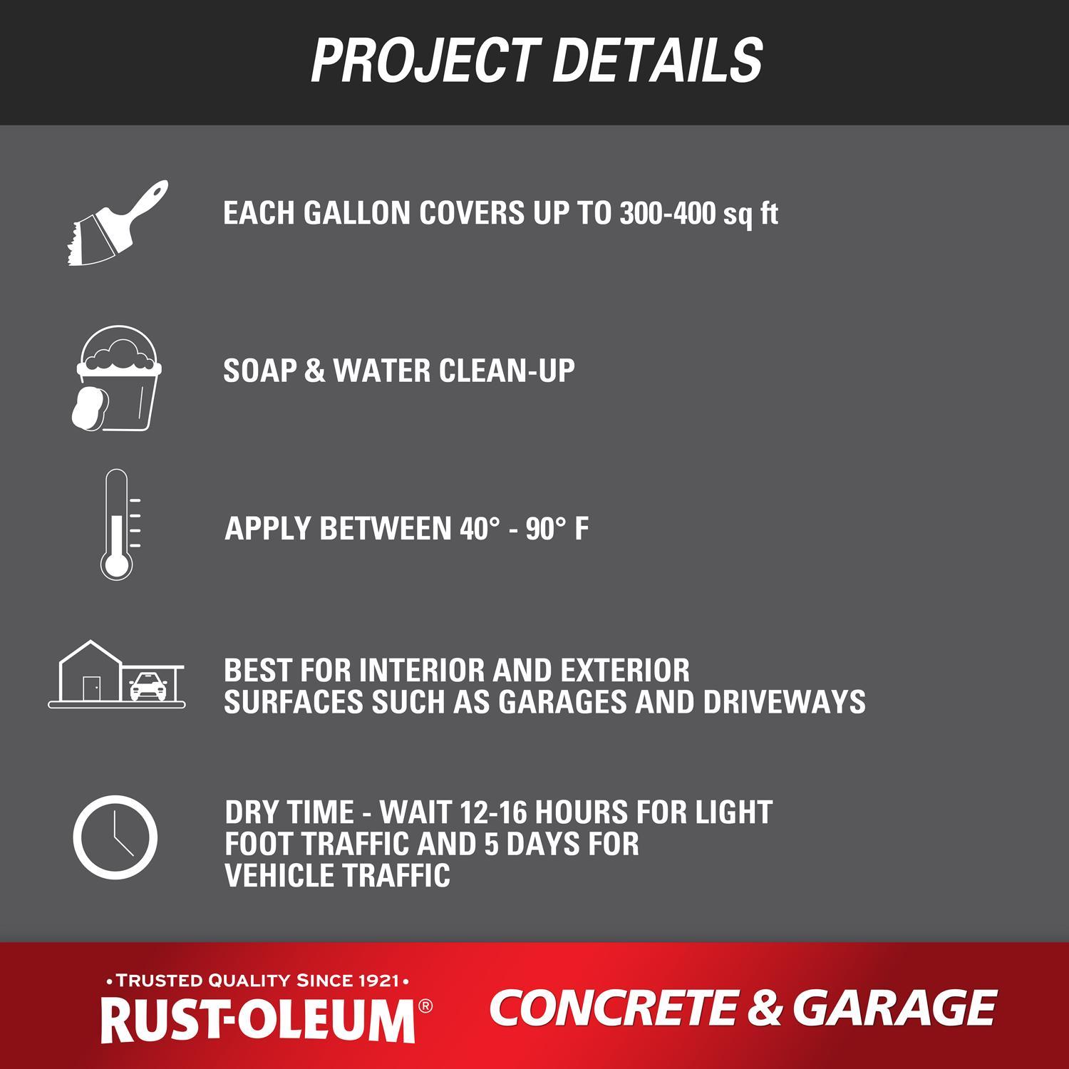 Rust-Oleum Concrete & Garage Satin Deep Tint Base Water-Based Acrylic Concrete Floor Paint 1 gal