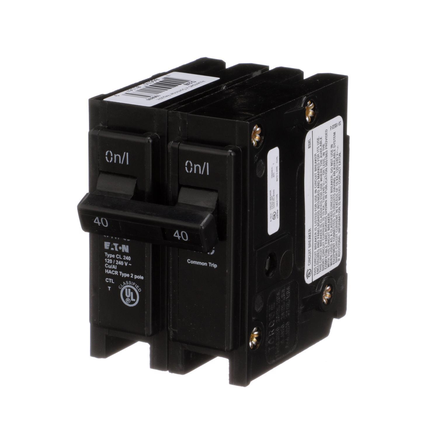 Eaton 40 amps Plug In 2-Pole Circuit Breaker