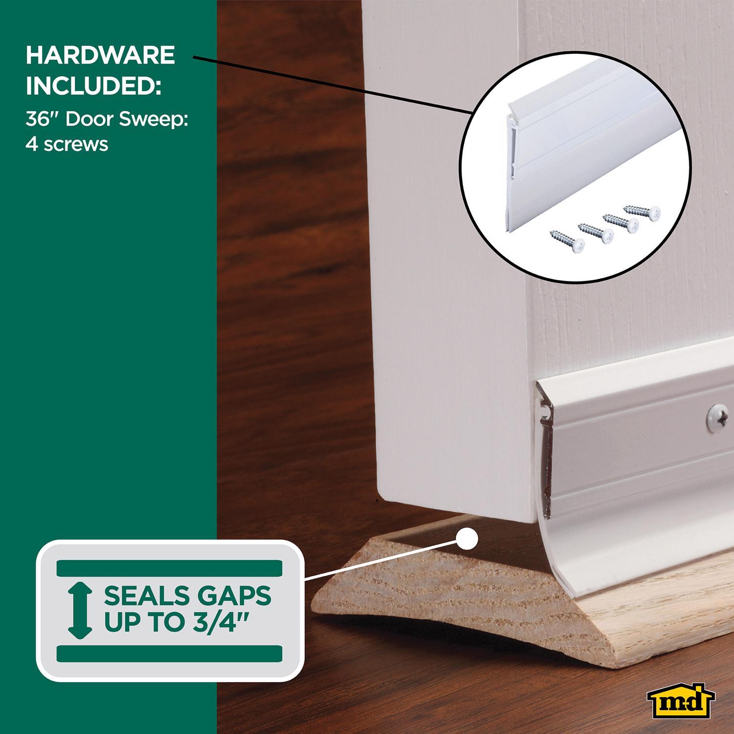 M-D Building Products White Aluminum/Vinyl Sweep For Doors 36 in. L X 2.13 in.