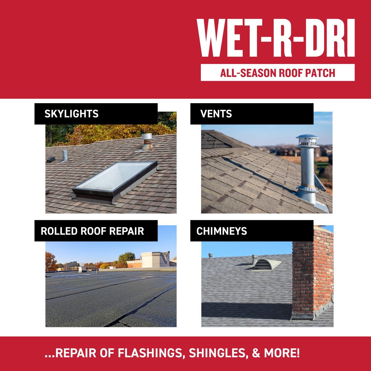 Gardner WET-R_DRI Gloss Black Patching Cement All-Weather Roof Cement 3.6 qt. cap.