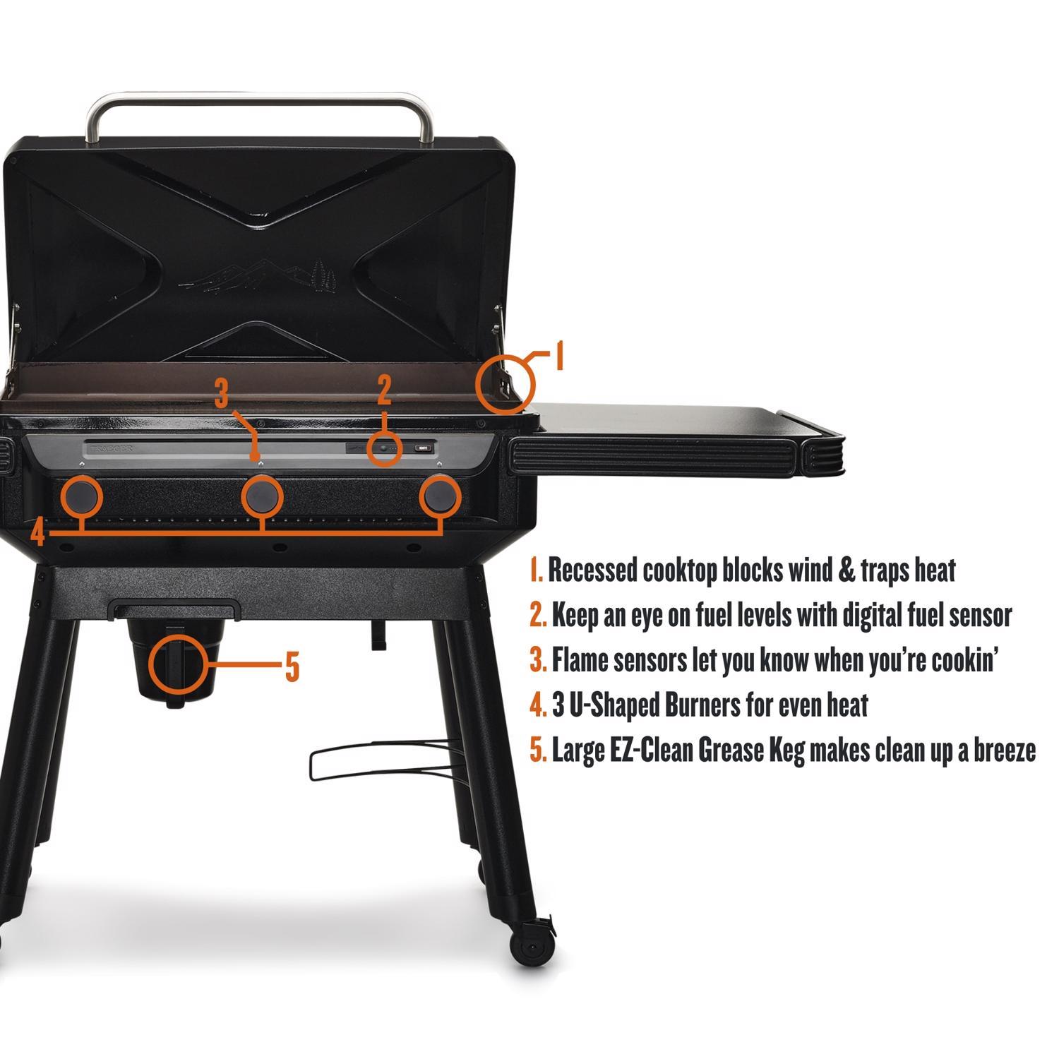 Traeger Flatrock 3 Burner Liquid Propane Outdoor Griddle Black