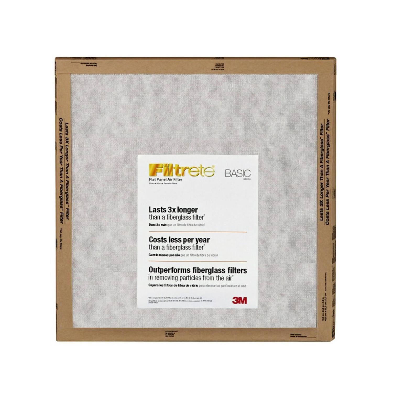Filtrete 20 in. W X 20 in. H X 1 in. Synthetic 2 MERV Flat Panel Filter 2 pk