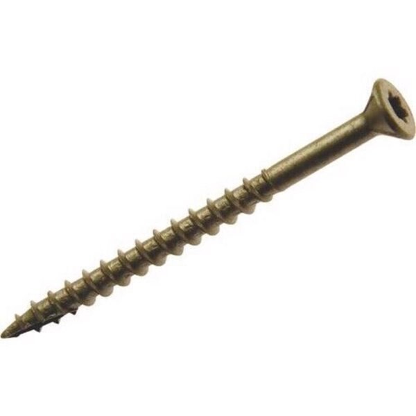 Grip-Rite PrimeGuard Plus #10 x 4 in. L Gold Star Flat Head Deck Screws