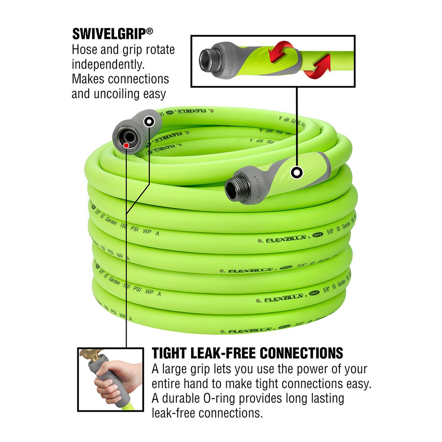 Legacy Flexzilla SwivelGrip 5/8 in. D X 100 ft. L Heavy Duty Premium Grade Garden Hose