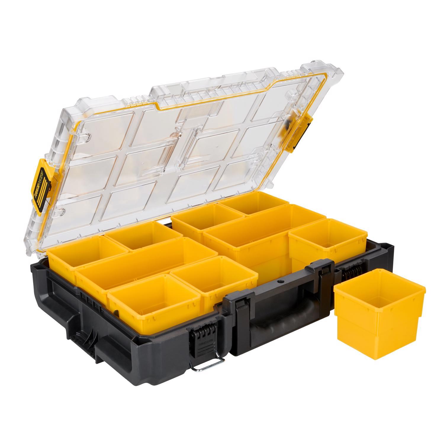 DEWALT ToughSystem 2.0 Storage Organizer Impact-Resistant Poly 10 compartments Black/Yellow