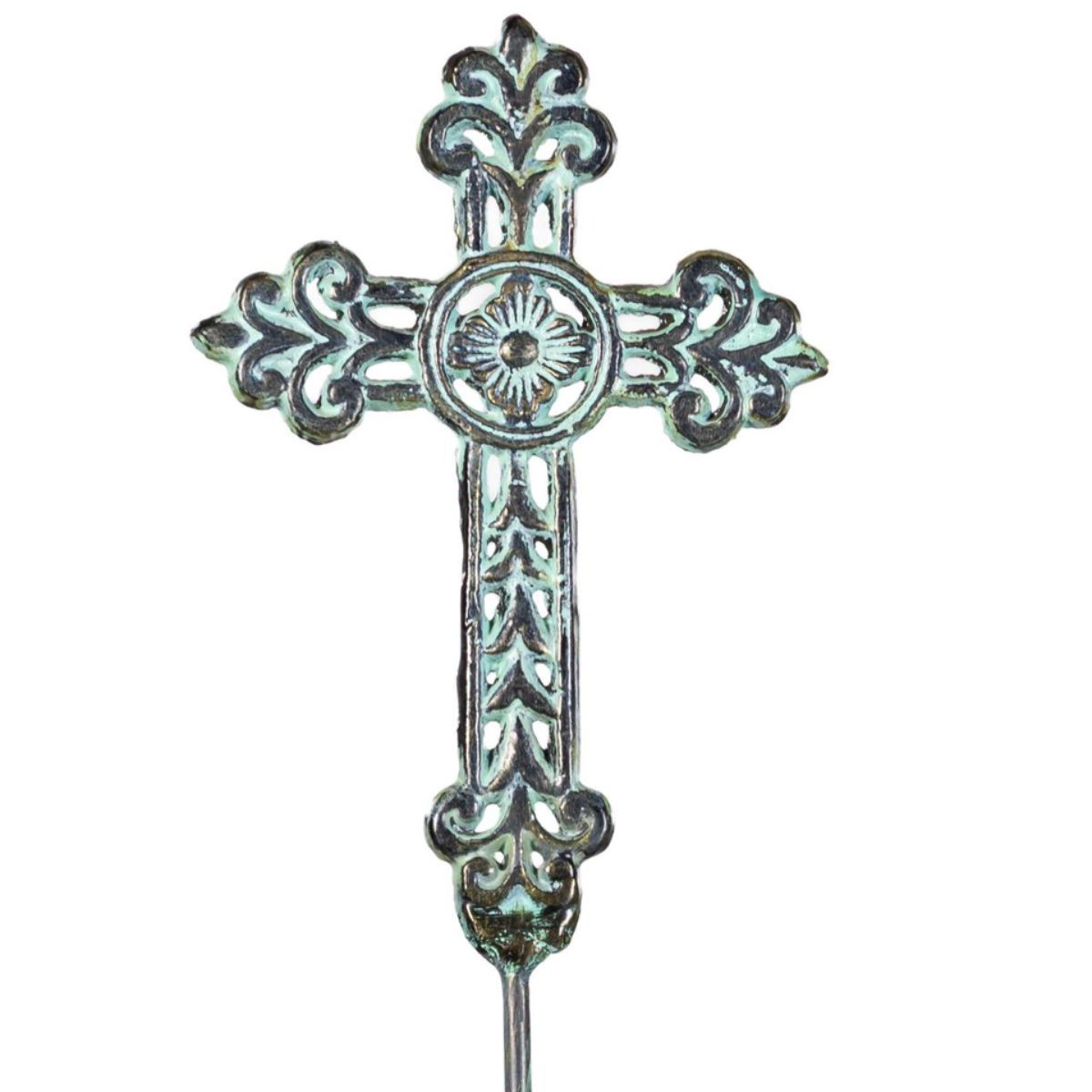 Evergreen Memorial Garden Stake, Metal Cross Garden Stake 2 Asst
