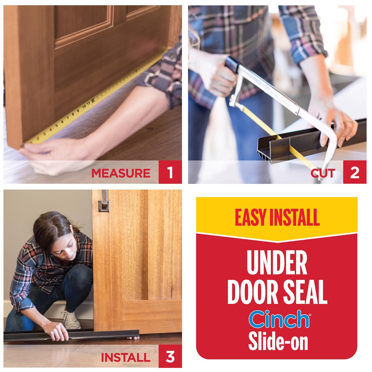 M-D Building Products CINCH Clear Vinyl Under Door Seal For Doors 36 in. L X 1.75 in.