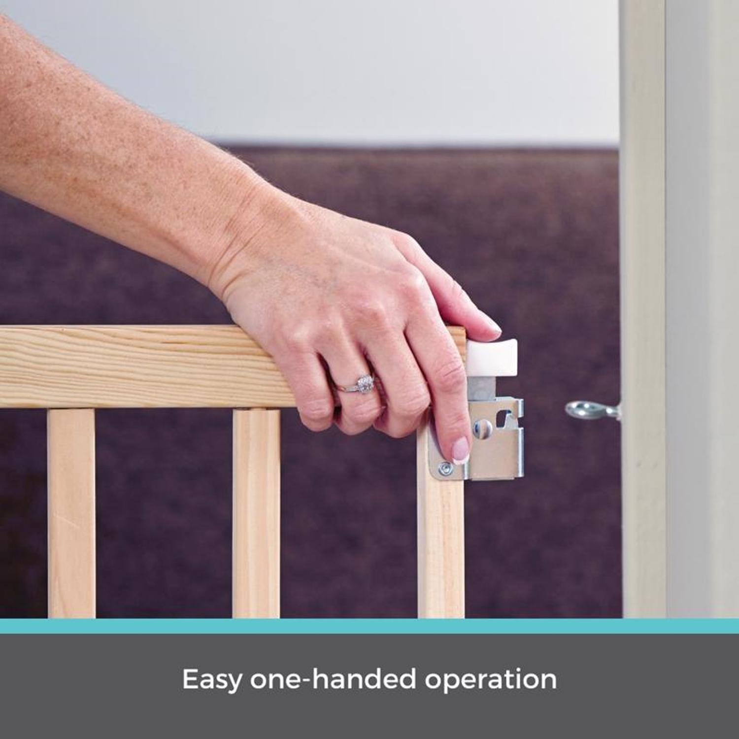 North States White 30 in. H X 28-42 in. W Wood Child Safety Gate