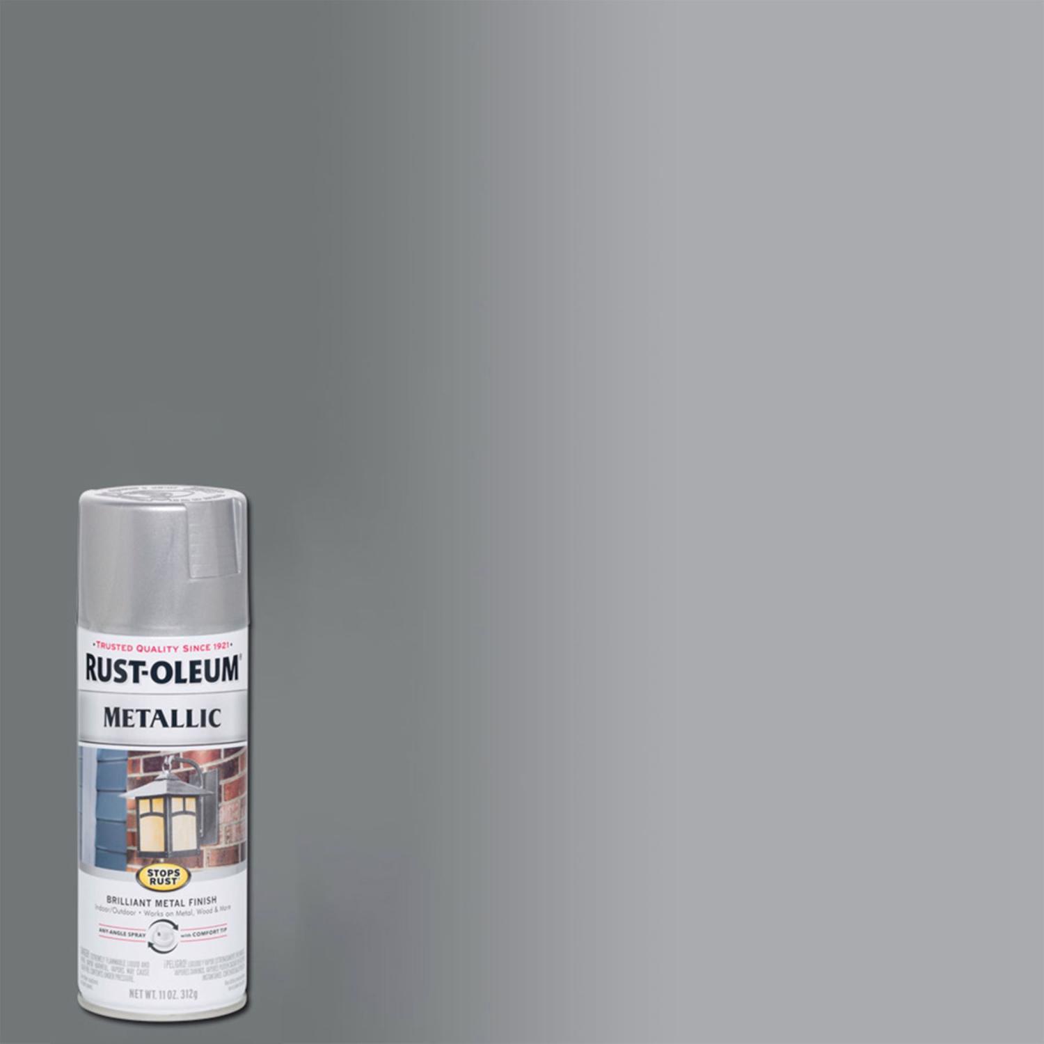 Rust-Oleum Stops Rust Silver Metallic Spray Paint 11 oz