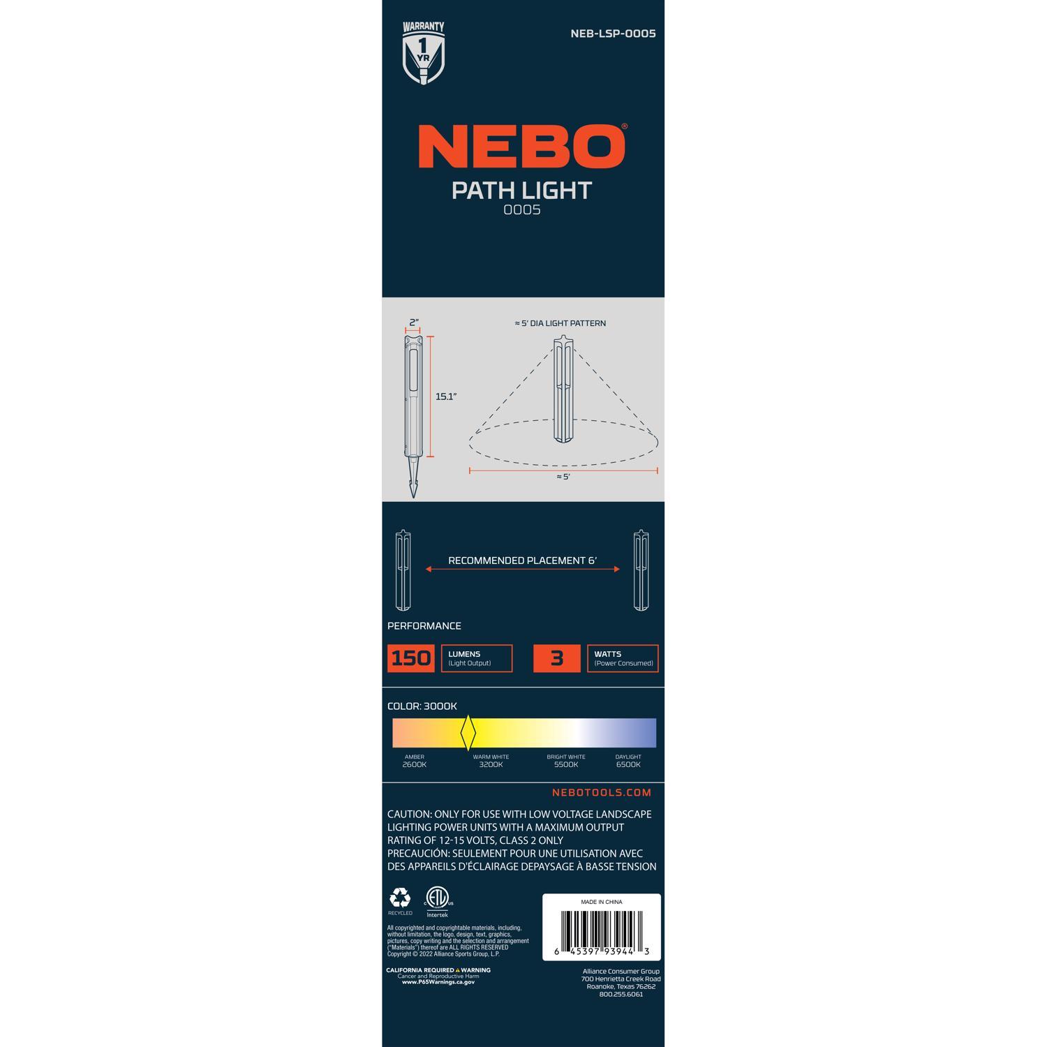 NEBO Low Voltage 3 W LED Stake Light 1 pk