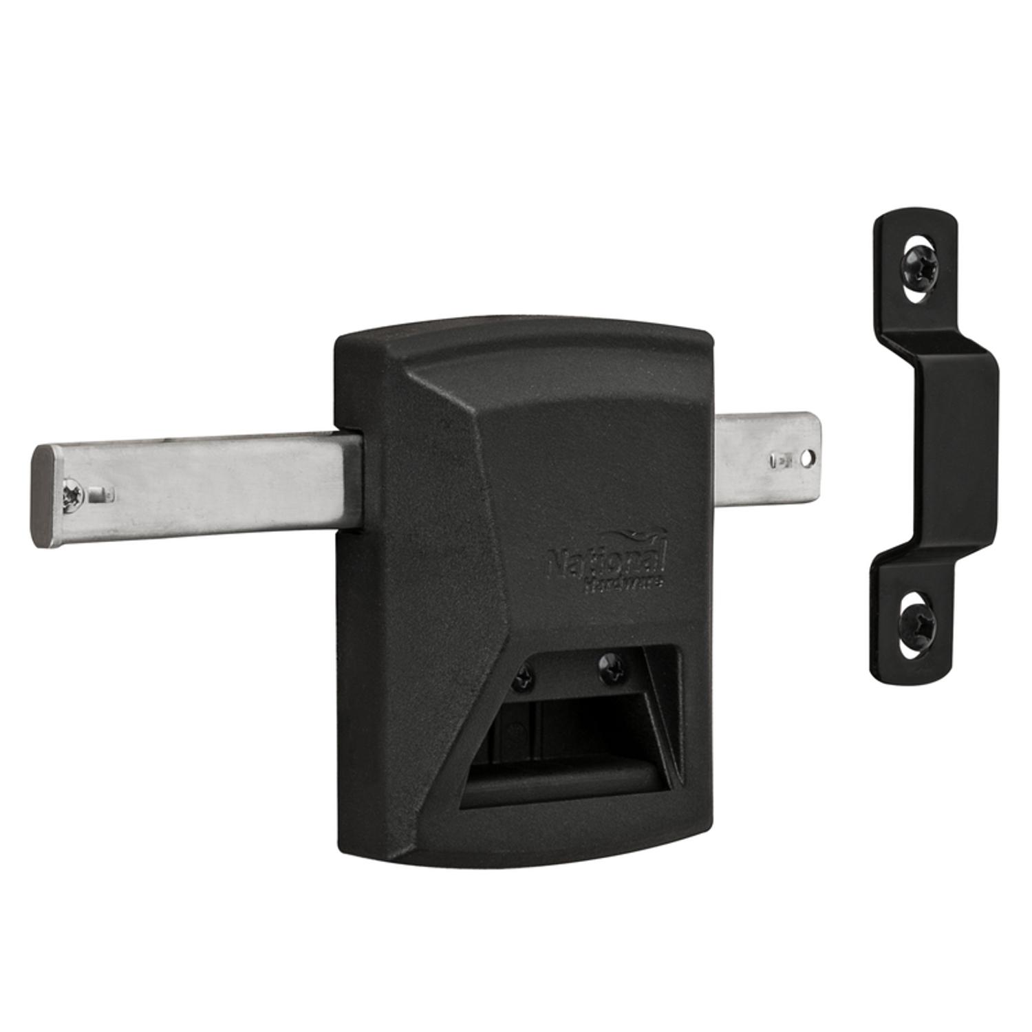 National Hardware SmartKey 3.35 in. L Black Metal Gate Lock 1 pk