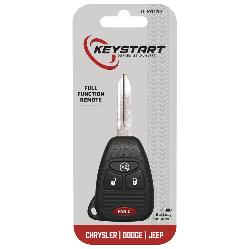 Hillman KeyStart 9977346 FOB Key Blank Self Programmable Remote Automotive ULK015 Double For Jeep Black