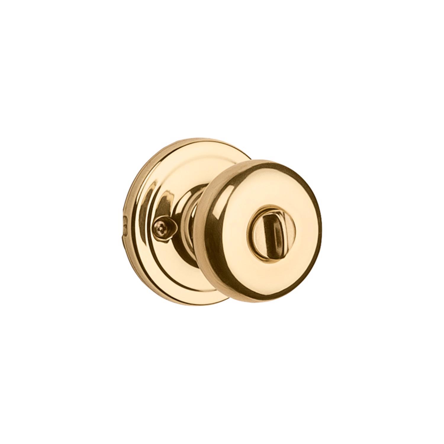 Kwikset SmartKey Juno Polished Brass Entry Door Knob KW1 1-3/4 in.