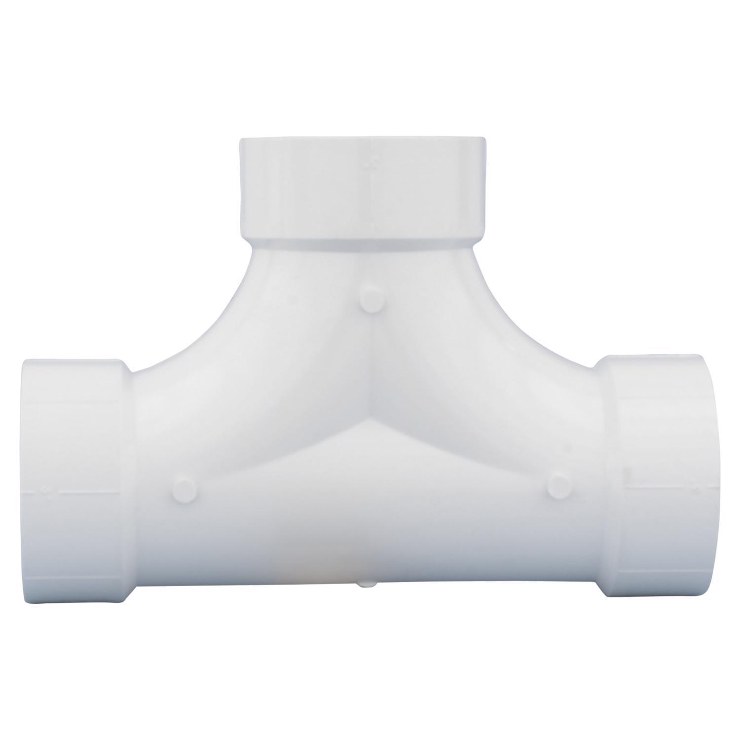 Charlotte Pipe 4 in. Hub X 4 in. D Hub PVC 2-Way Cleanout Tee 1 pk