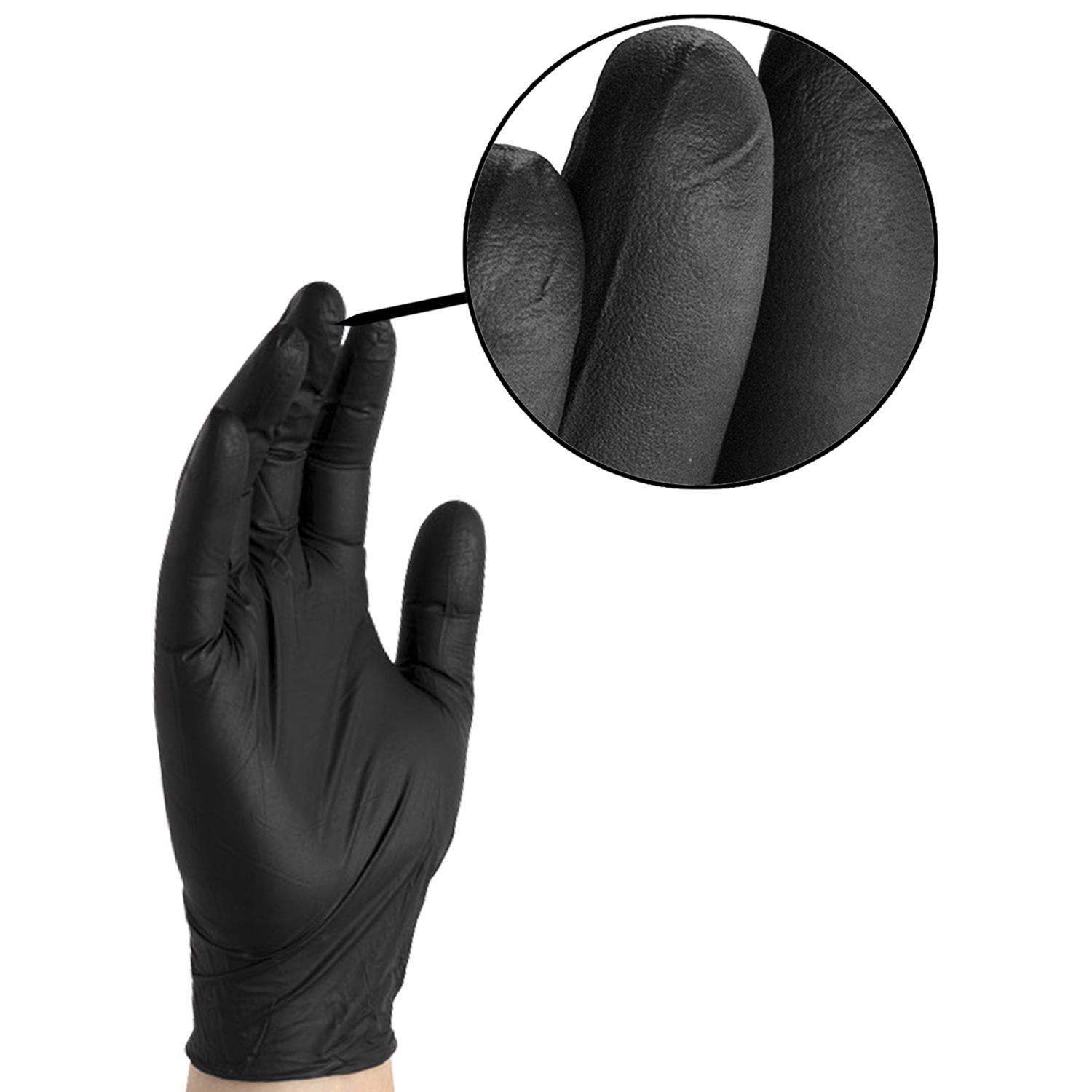 Gloveworks Nitrile Disposable Gloves Small Black Powder Free 100 pk