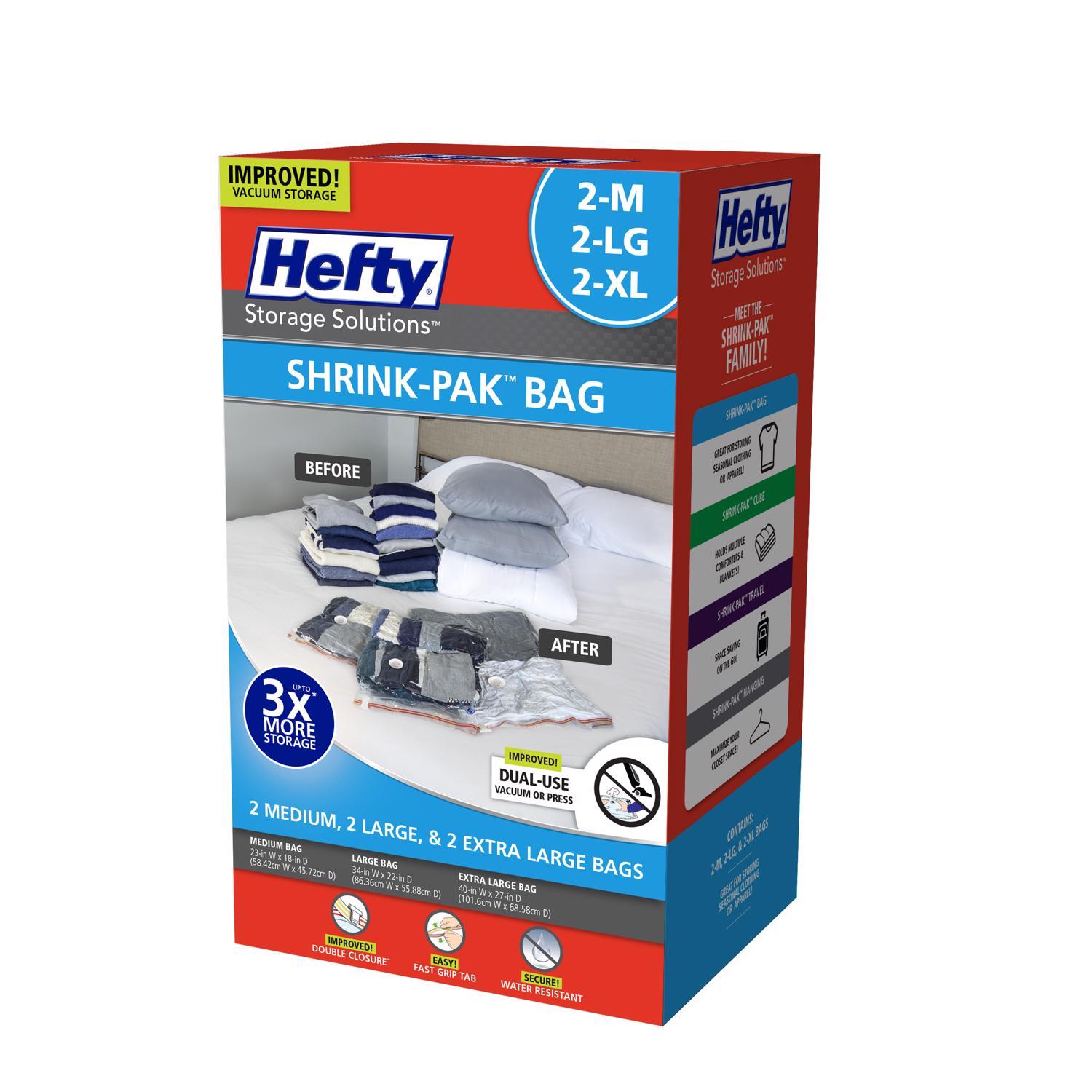 Hefty Shrink-Pak Vaccum Clear Vacuum Cube Storage Bags