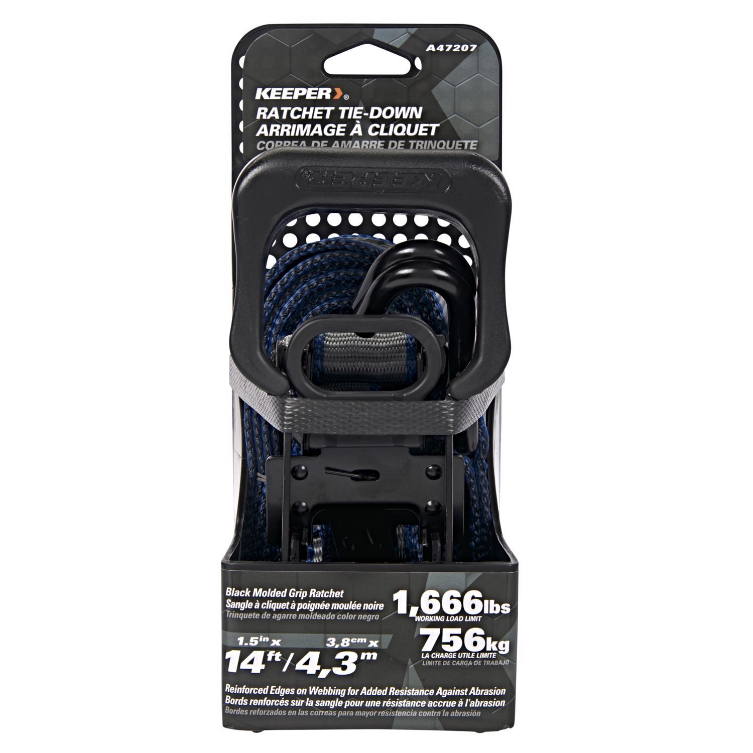 Keeper 1.5 in. W X 14 ft. L Gray Ratchet Tie Down Strap 1666 lb 1 pk