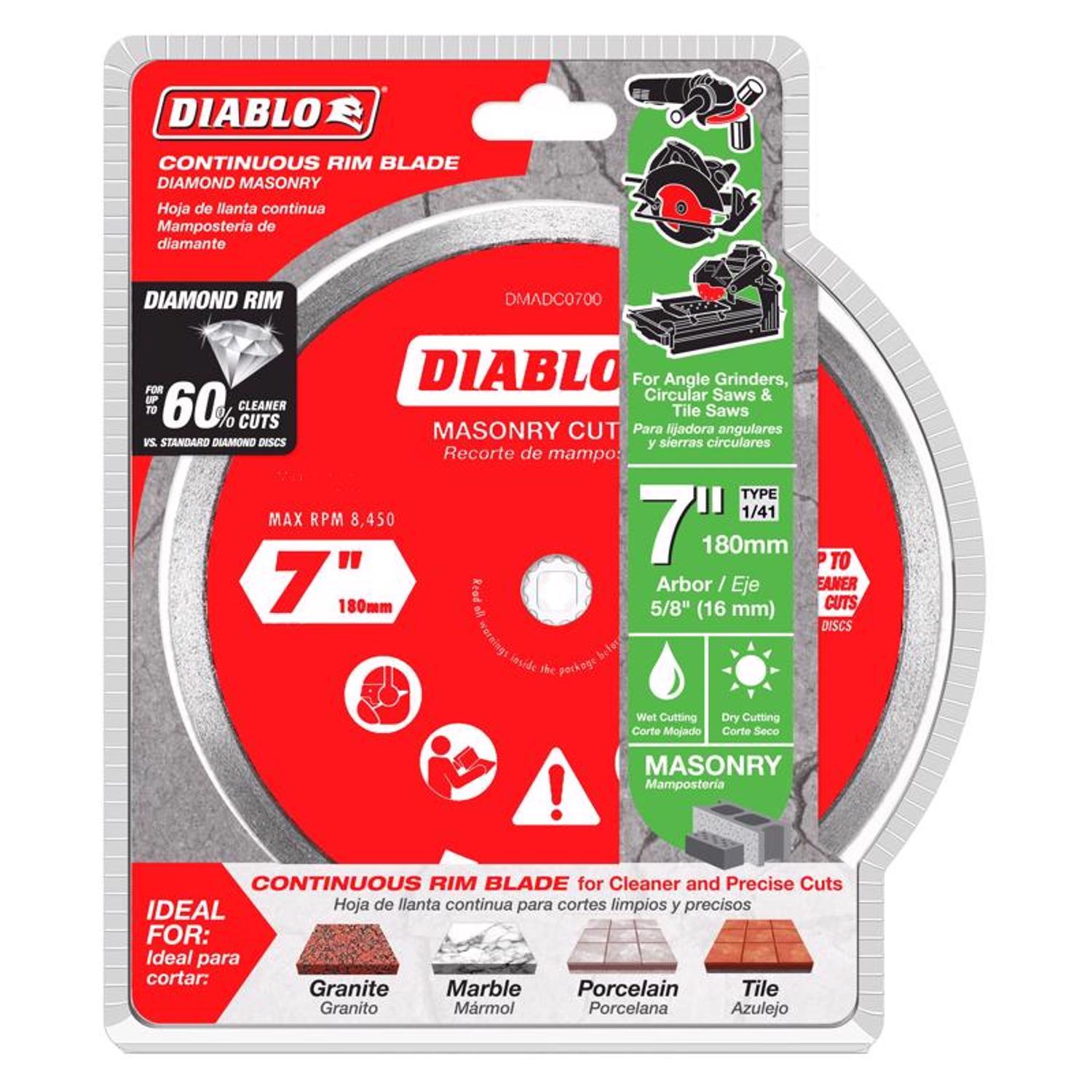 Diablo 7 in. D X 5/8 in. X.063 in. thick Diamond Masonry Cut-Off Disc 1 pk
