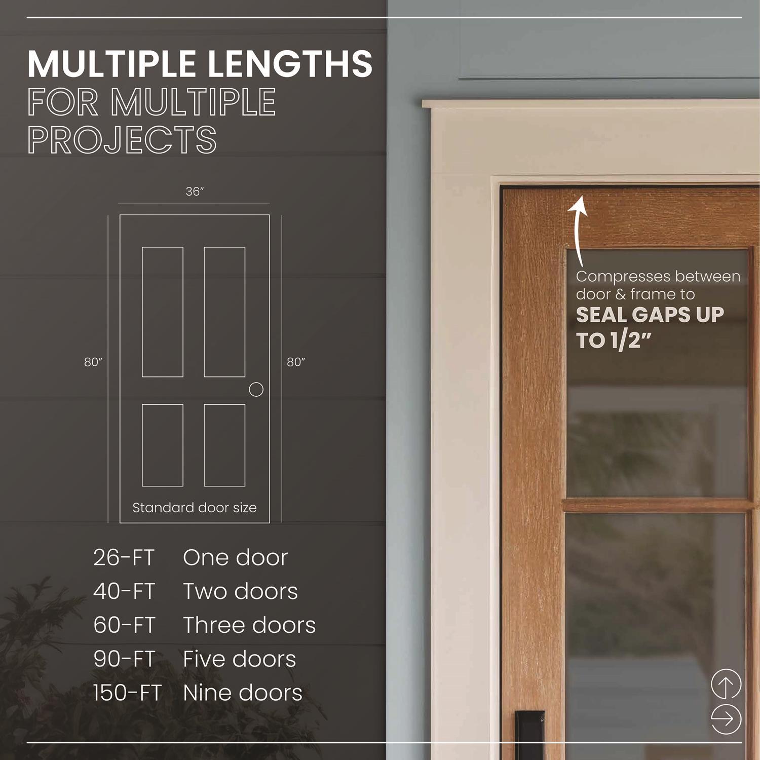 M-D Building Products Beige Vinyl Top & Sides Door Seal For Doors 81 in. L X 0.5 in.