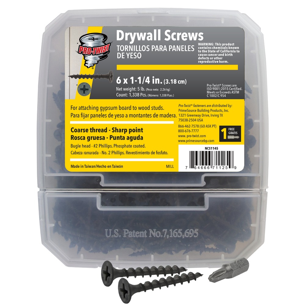 Pro-Twist Phillips 6x1-1/4 Phillips Bugle-Head Coarse Thread Drywall Screw (5 lbs./Pack)