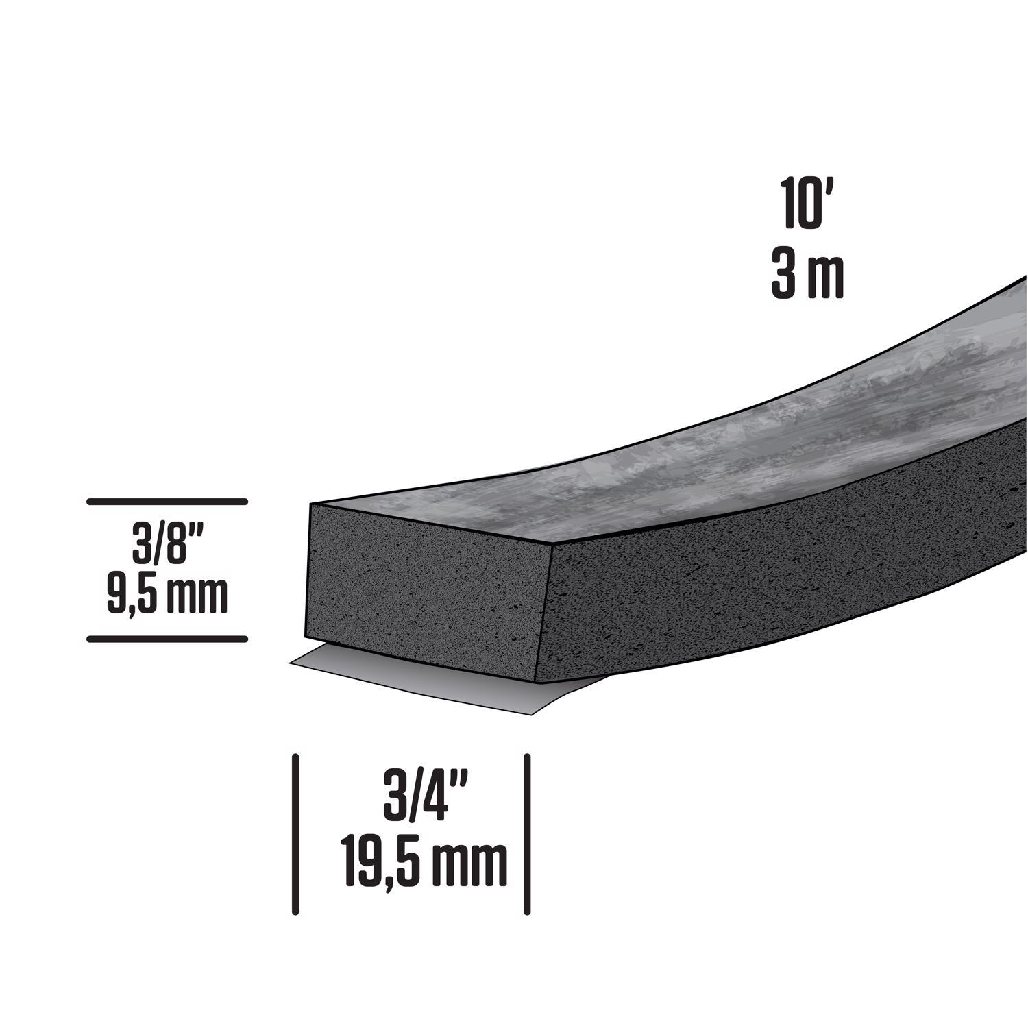 M-D Building Products Black Rubber Weather Stripping Tape For Doors and Windows 10 ft. L X 0.38 in.